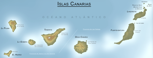 Mapa del archipiélago canario