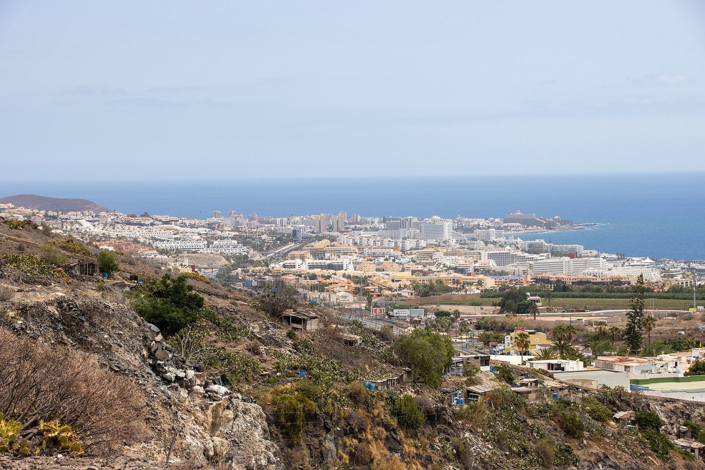 The coast below Adeje, now lined with resorts