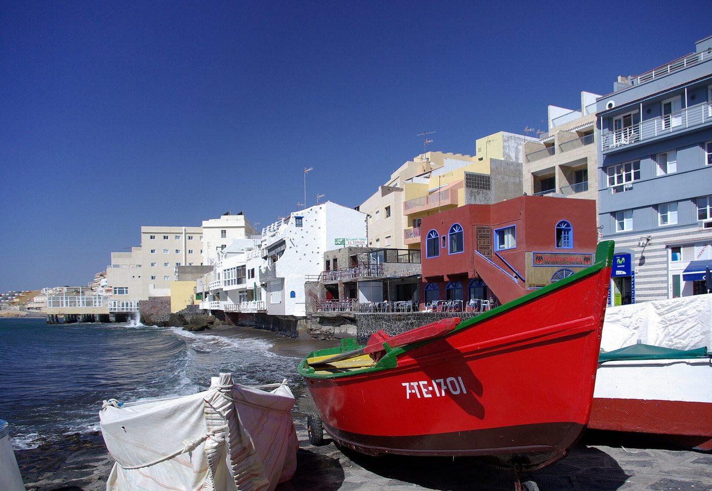 Fishing boats on the shore at El Médano
