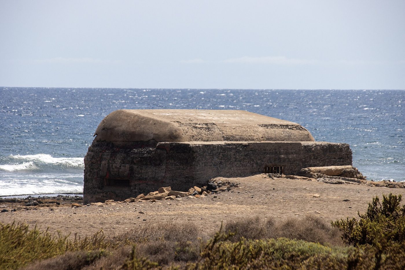 A Second World War bunker on the shore at El Médano