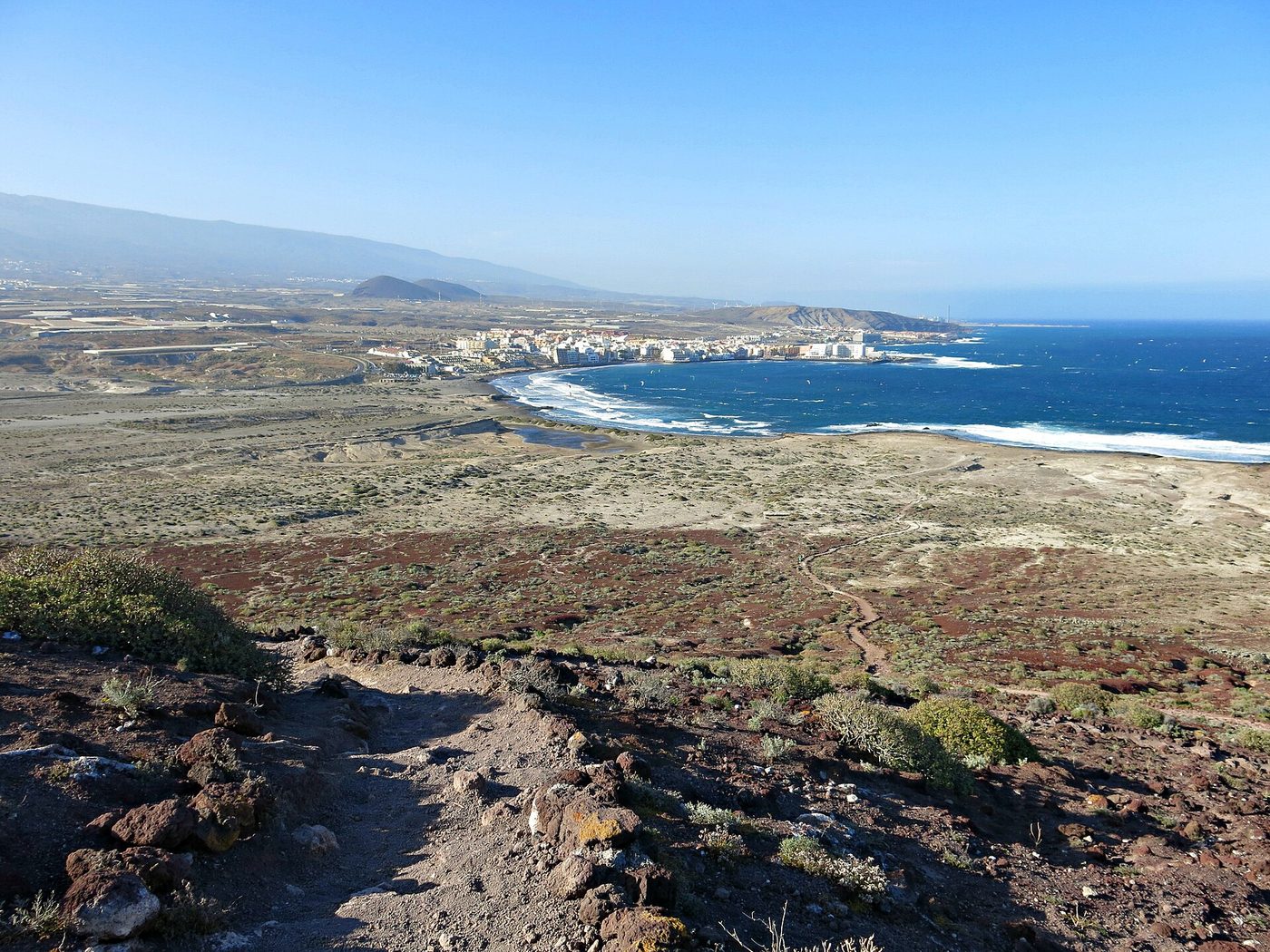 El Médano and its bay seen from the slopes of Montaña Roja