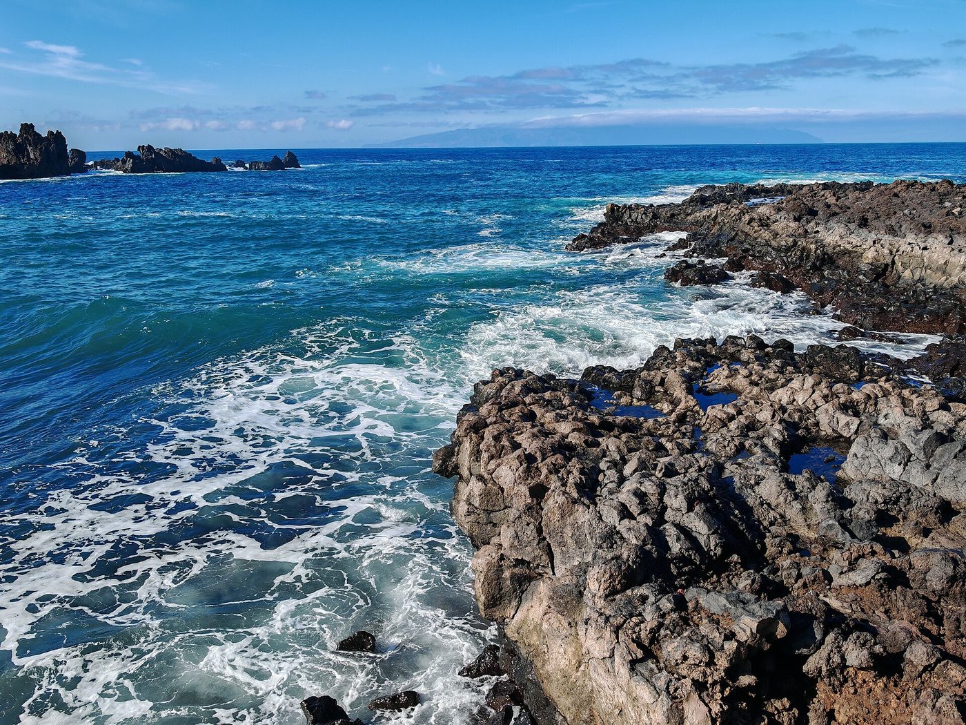 The lava shore of Puerto Santiago